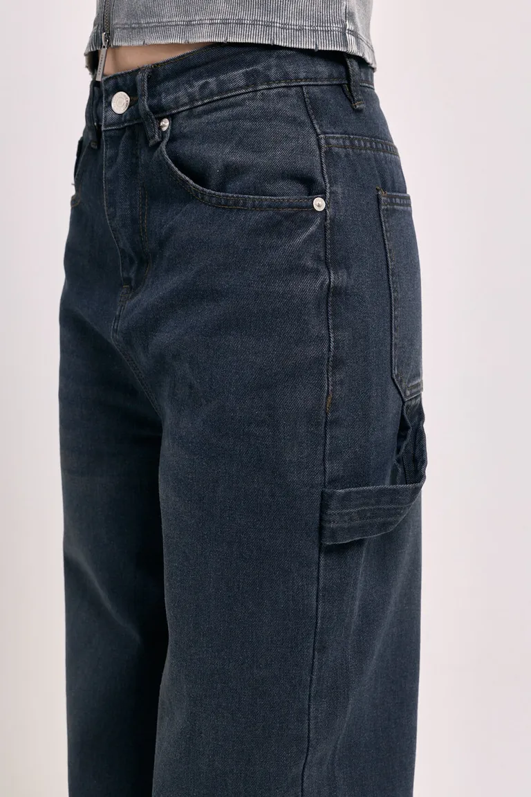 Pantalón de jean corte recto con diseño carpintero tiro medio y cinco bolsillos de 47 Street en Pantalones para argentina