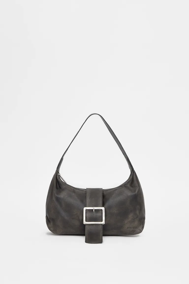 Cartera de hombro de cuero con efecto desgastado y cierre metálico de Ay Not Dead en Bolsos y Carteras para argentina