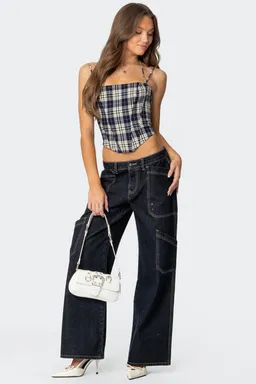 Corset escocés leon de Edikted en Tops para argentina