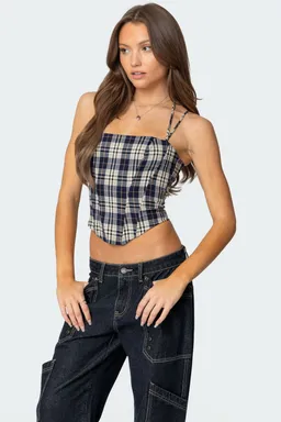 Corset escocés leon de Edikted en Tops para argentina