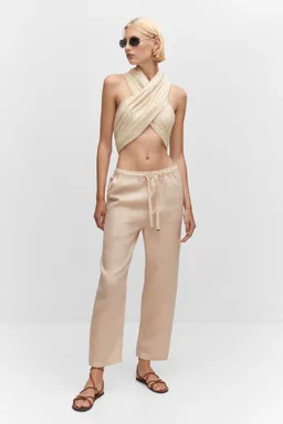 Pantalón lino de Mango en Pantalones para argentina