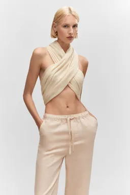 Pantalón lino de Mango en Pantalones para argentina