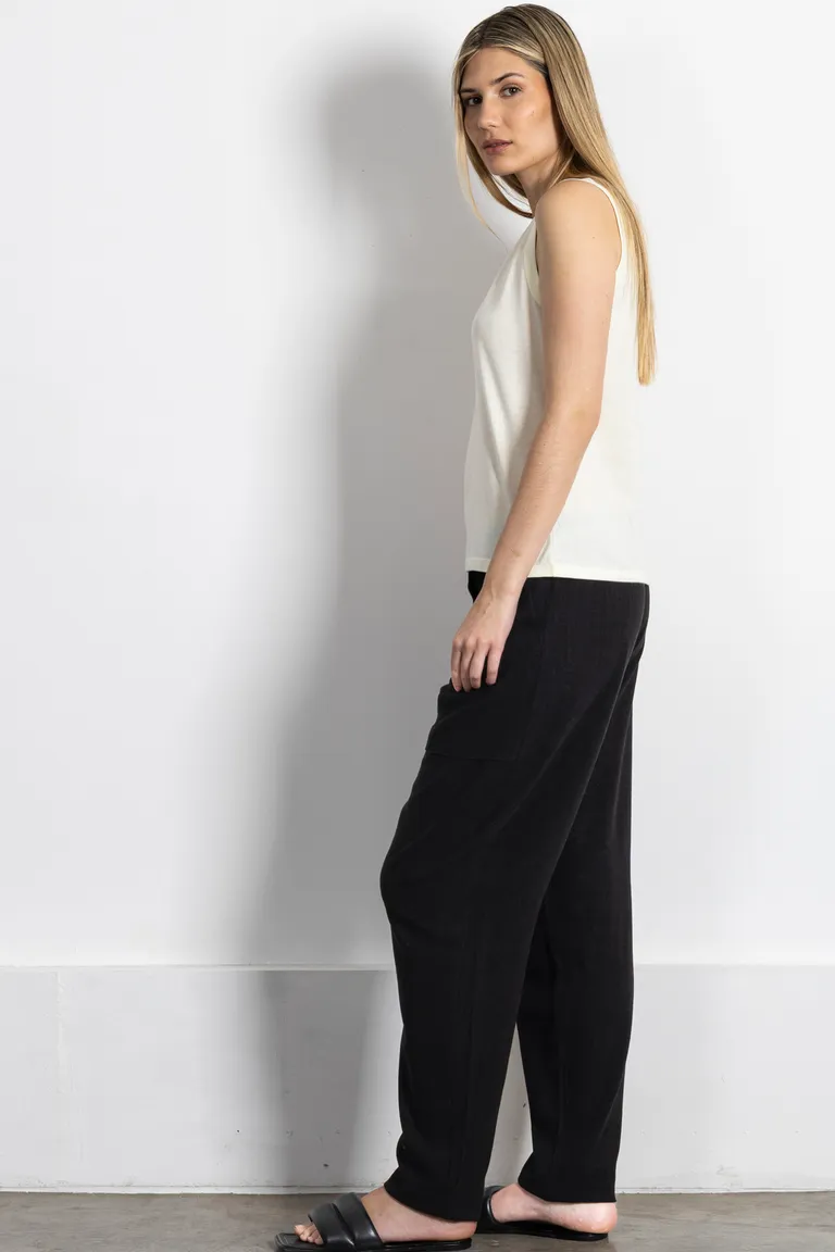 Pantalón recto de lino con bolsillos y cintura ajustable de Kill en Pantalones para argentina