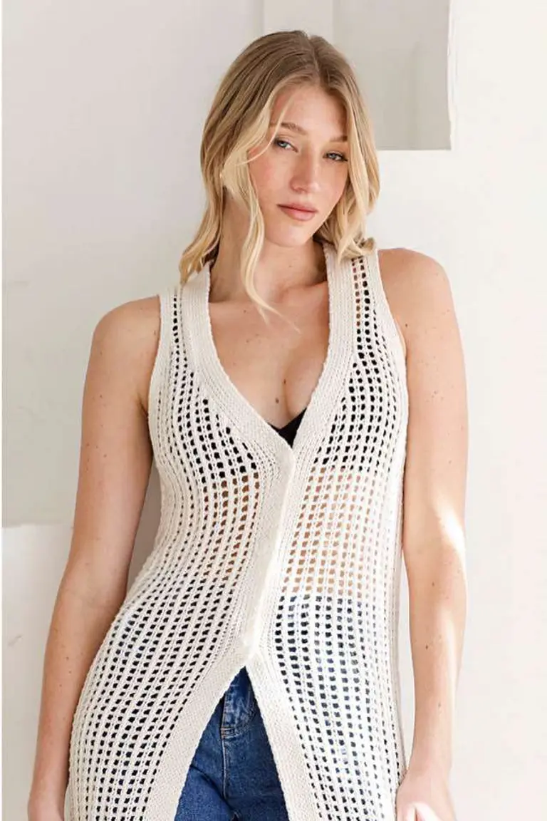 Chaleco Calado Texturizado de Hesed en Chalecos para argentina