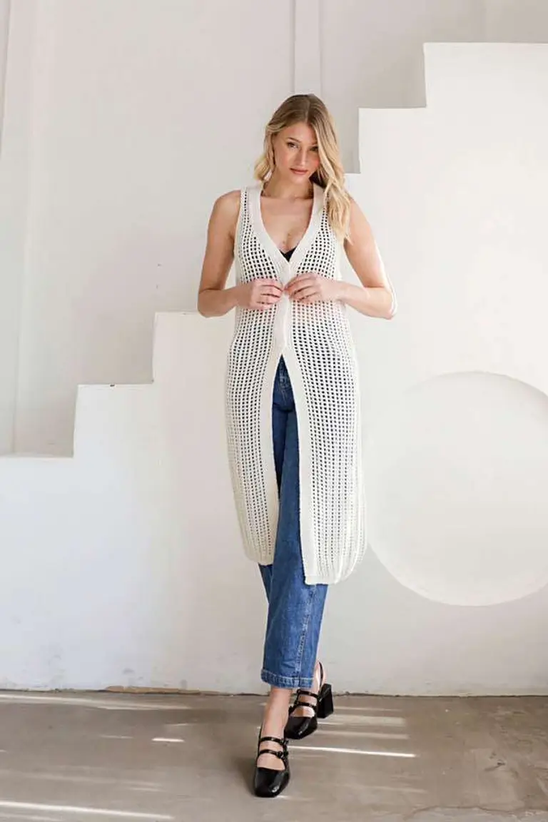 Chaleco Calado Texturizado de Hesed en Chalecos para argentina