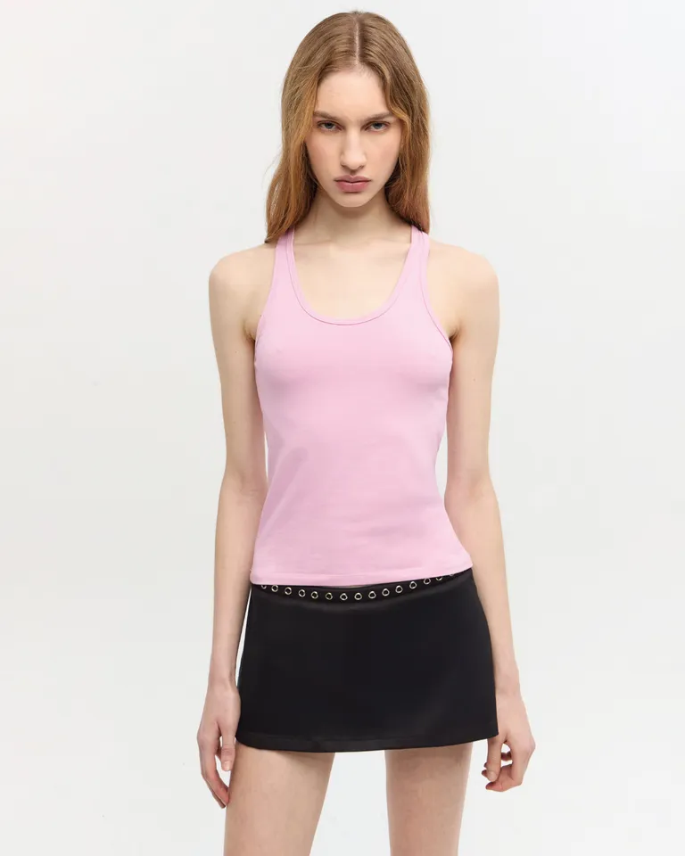 Musculosa rosa ajustada de algodón con elastano para mujer de Ay Not Dead en Remeras para argentina