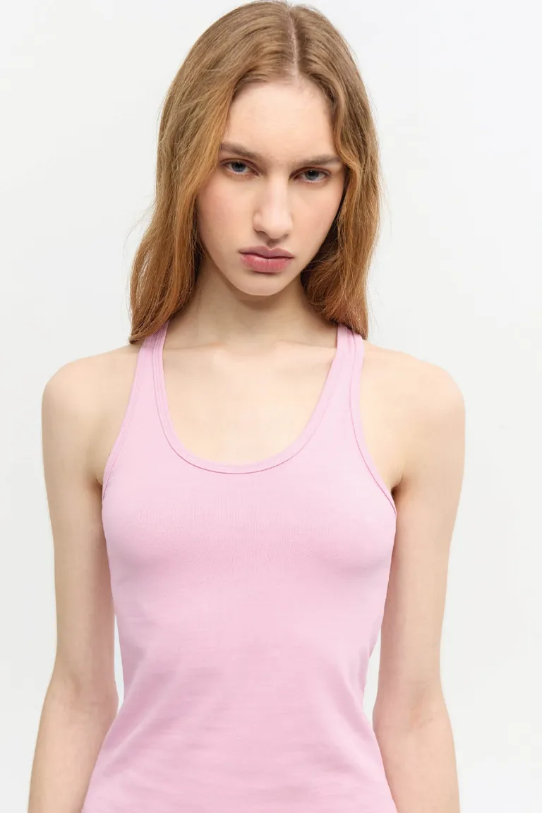 Musculosa rosa ajustada de algodón con elastano para mujer de Ay Not Dead en Remeras para argentina