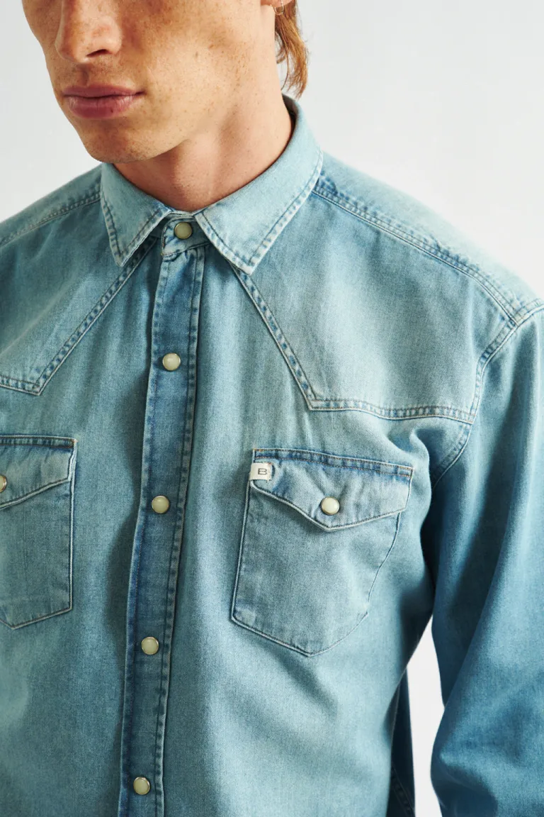 Camisa de jeans de manga larga para hombre, diseño clásico y versátil de Bensimon en Camisas para argentina