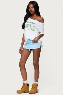 Remera hawaiana con hombros descubiertos de Edikted en Remeras para argentina