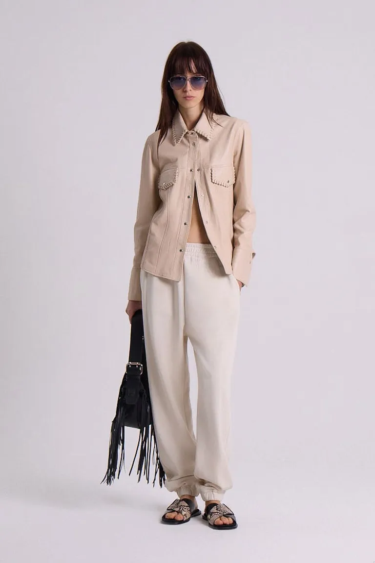 Pantalón de corte suelto y cintura elástica con detalles rústicos y de alta calidad de Maria Cher en Pantalones para argentina