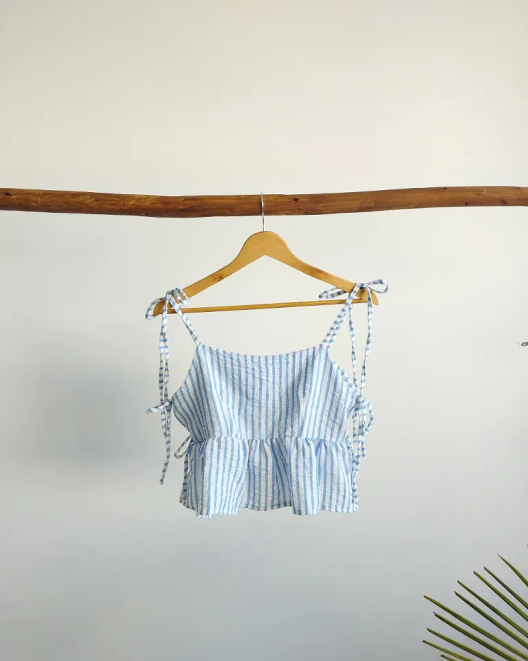 Top corto con tiras ajustables regulables y diseño rayado para mujer de Lemmon en Tops para argentina