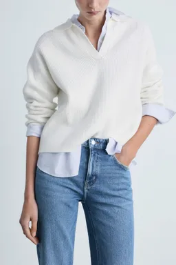 Jeans rectos tiro medio aberturas de Mango en Pantalones para argentina