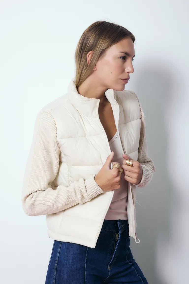 Campera puffer manga tejida de Audaz en Chaquetas para argentina