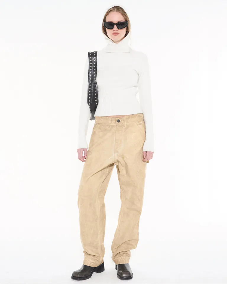 Pantalón de canvas pesado en tono beige con bolsillos funcionales y diseño clásico de Ay Not Dead en Pantalones para argentina