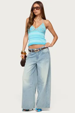 Top halter rayas suanne crochet de Edikted en Tops para argentina