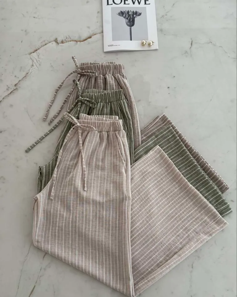 Pantalón palazzo de corte holgado con cintura elástica y bolsillos laterales de Hesed en Pantalones para argentina