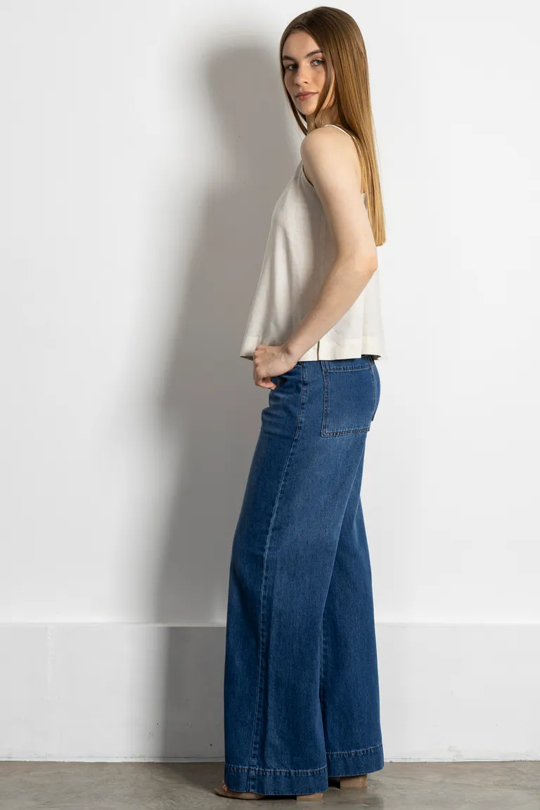 Blusa musculosa de lino con correa ajustable en los tirantes de Kill en Blusas para argentina