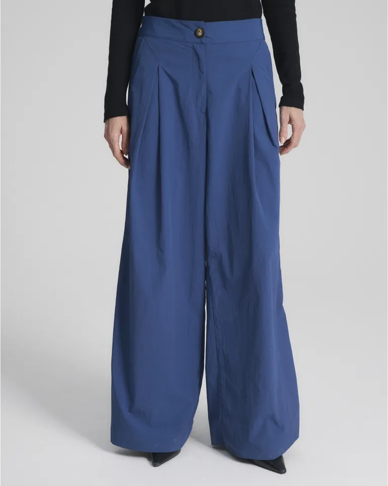 Pantalón sastrero de corte ancho con tablas y bolsillos laterales de diseño funcional de Blue Sheep en Pantalones para argentina