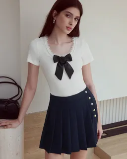 Falda plisada botones de Motf en Faldas para argentina