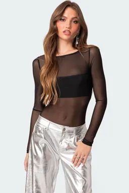 Body bandeau malla transparente de Edikted en Bodies para argentina