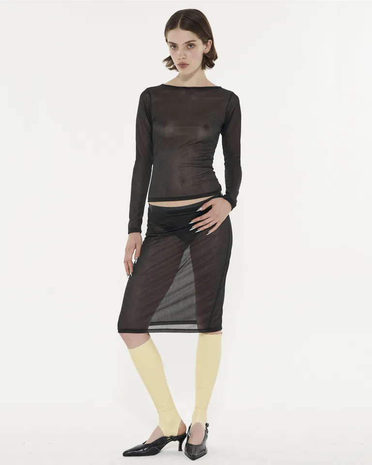 Top manga larga traslucido de corte slim fit para mujer de Ay Not Dead en Tops para argentina