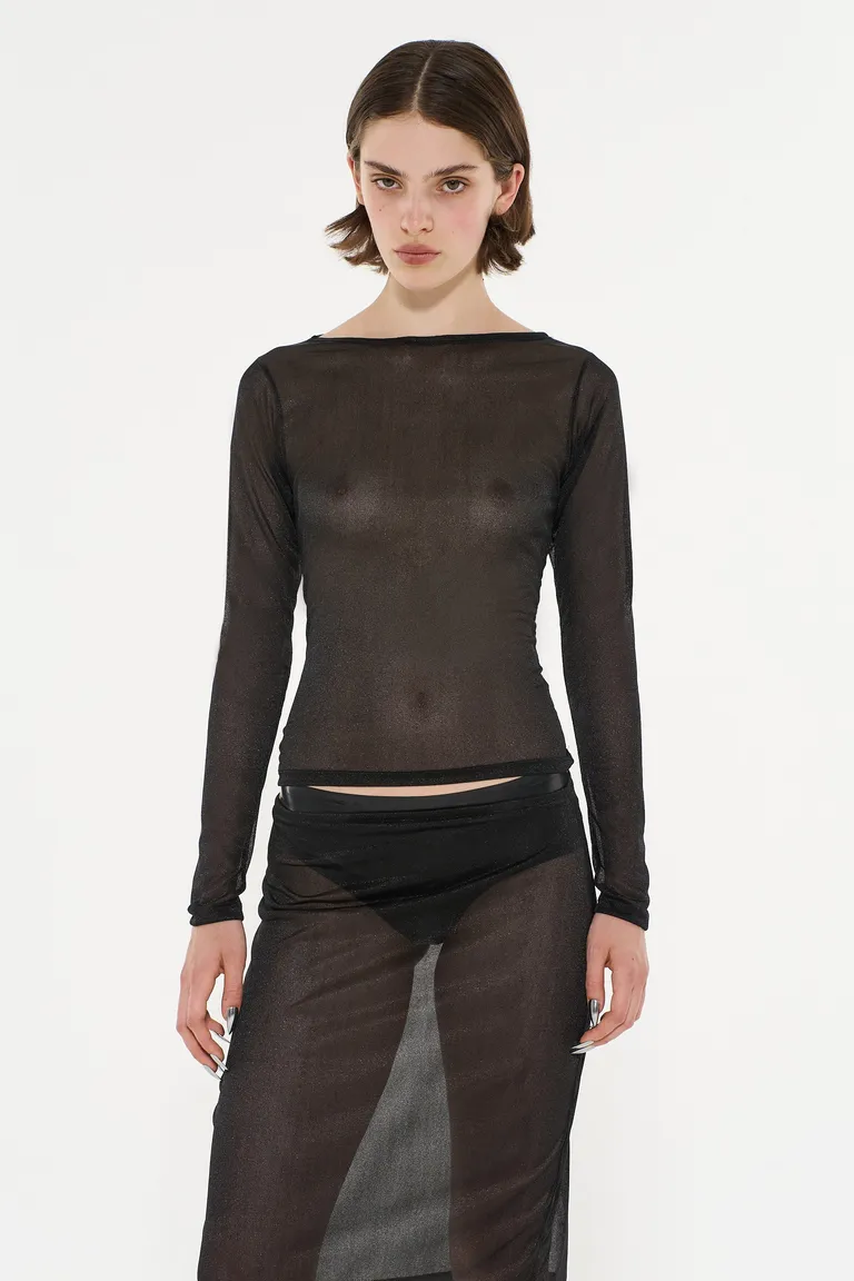 Top manga larga traslucido de corte slim fit para mujer de Ay Not Dead en Tops para argentina