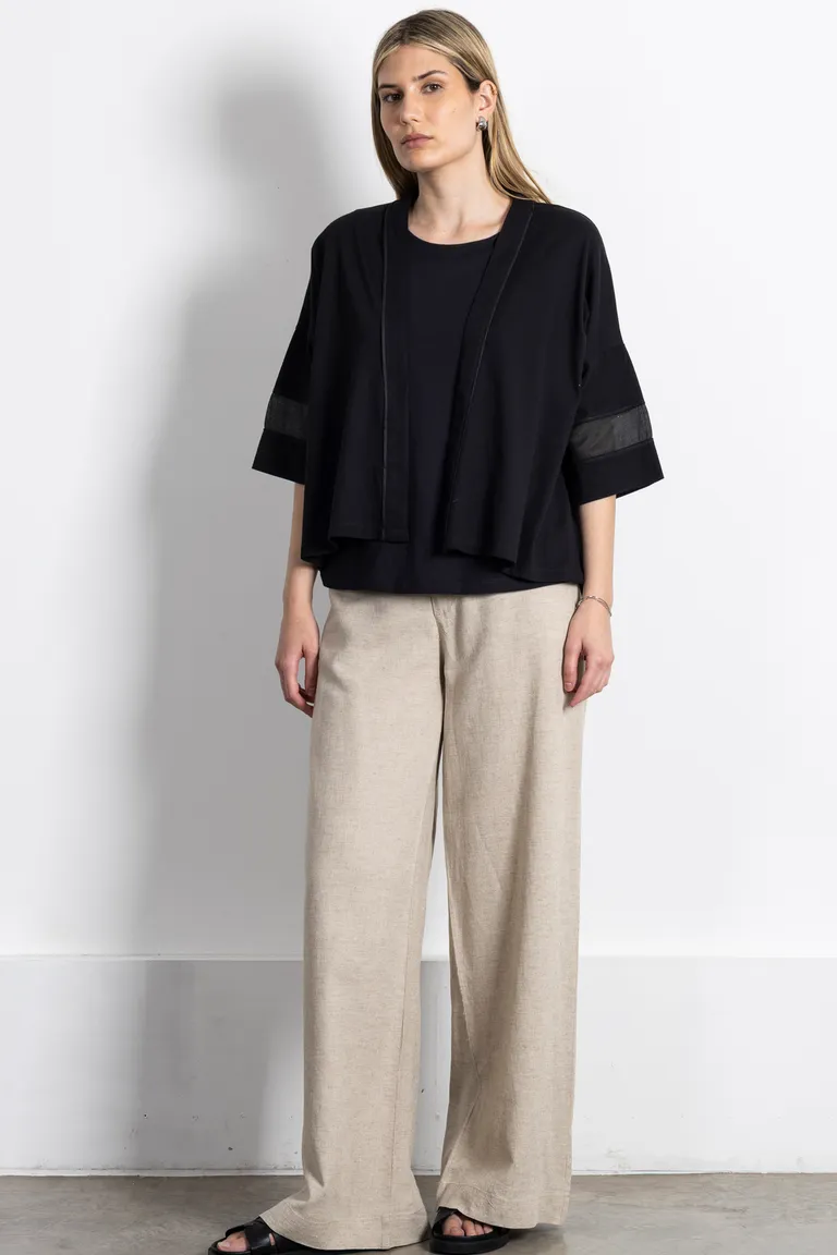 Remera de jersey de algodón sin mangas con detalles de seda de Kill en Remeras para argentina