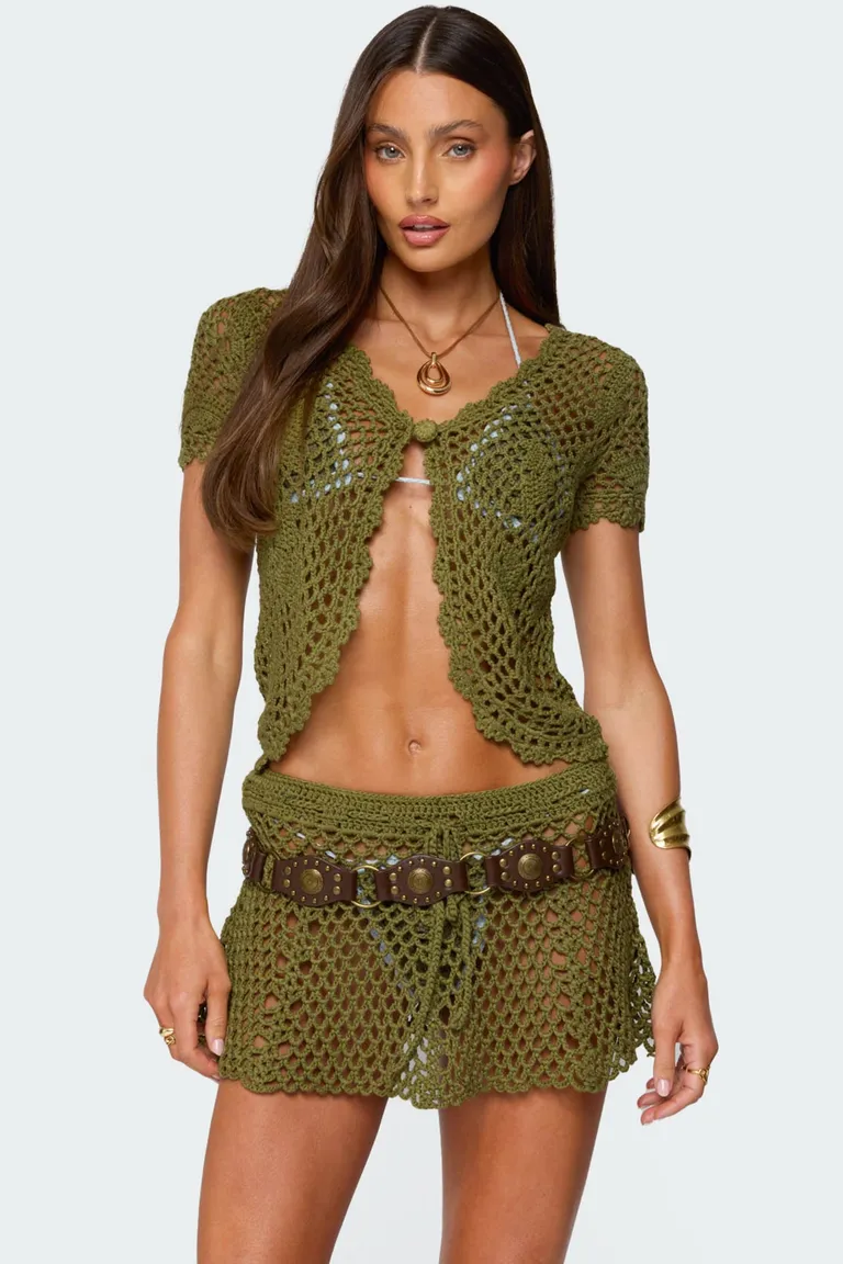 Top mabelle crochet abertura frontal de Edikted en Tops para argentina