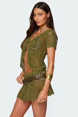 Top mabelle crochet abertura frontal de Edikted en Tops para argentina