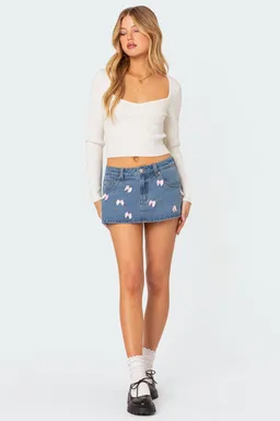 Micro falda short denim alivia de Edikted en Shorts para argentina