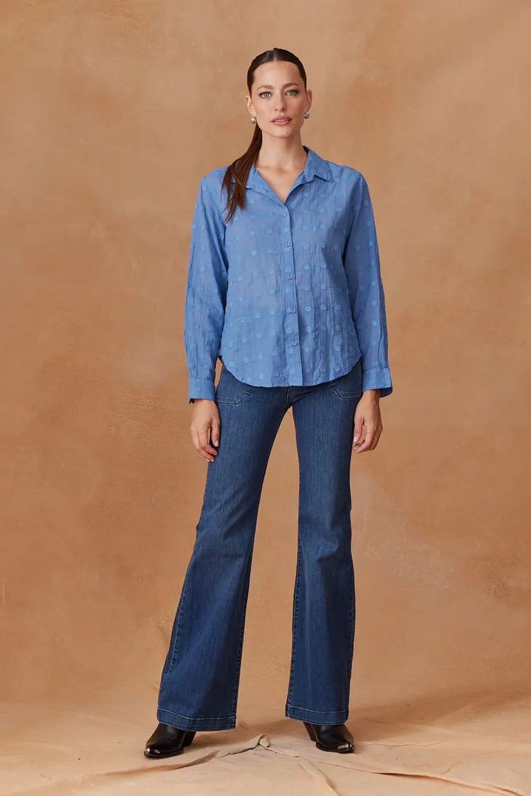 Camisa manga larga de algodón bordado para mujer de Indiastyle en Camisas para argentina