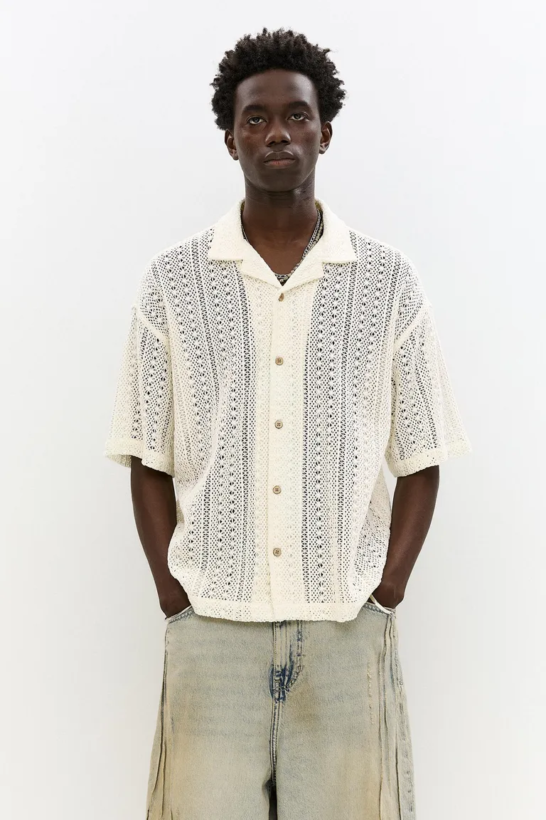 Camisa manga corta crochet de Pull&Bear en Camisas para argentina