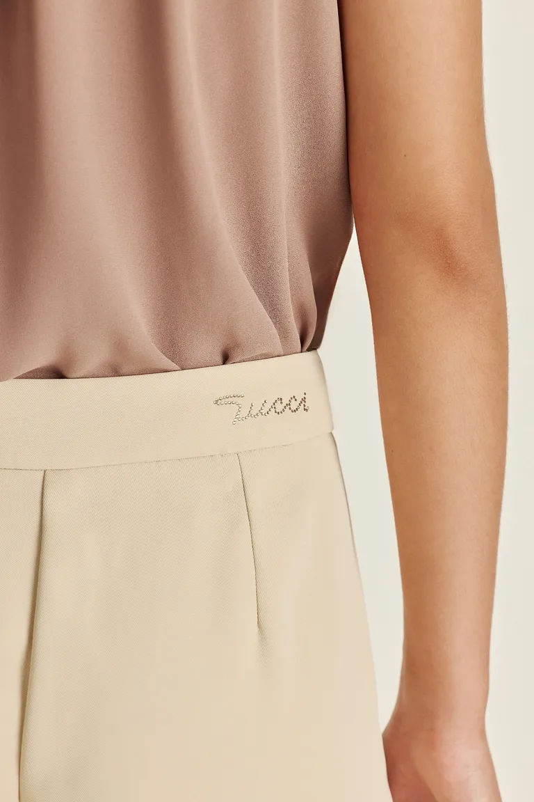 Pantalón recto de tela sastre con detalles en strass de Tucci en Pantalones para argentina