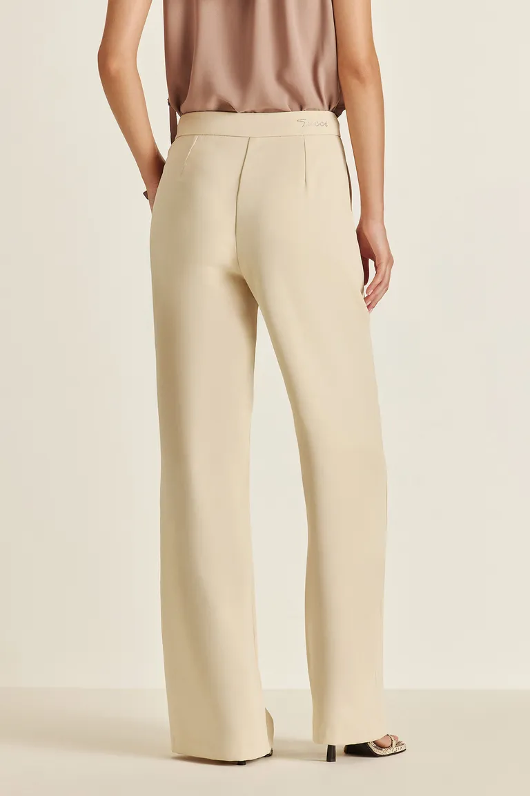 Pantalón recto de tela sastre con detalles en strass de Tucci en Pantalones para argentina