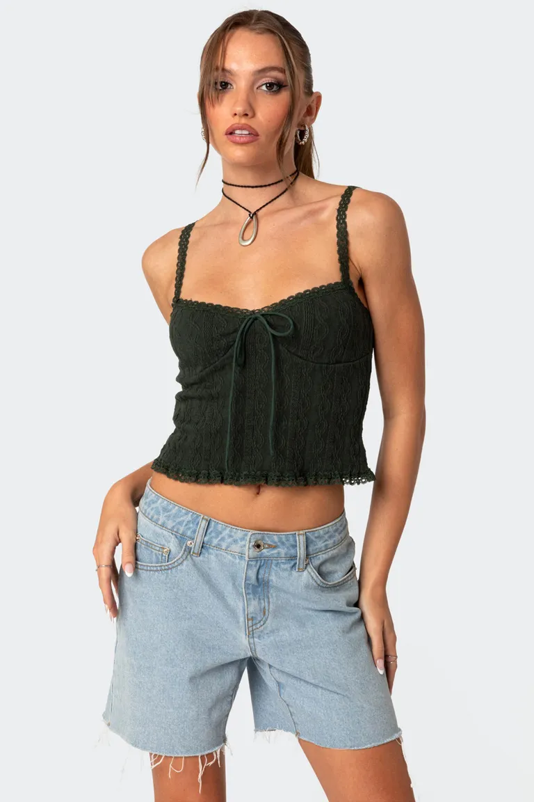 Musculosa tejida con encaje de Edikted en Tops para argentina