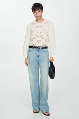 Blusa bordada manga abullonada de Mango en Blusas para argentina