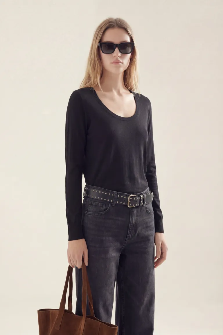 Remera de manga larga con cuello redondo para mujer de Akiabara en Remeras para argentina