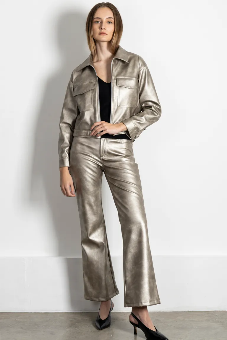 Chaqueta de cuero sintético en color plata con cierre de cremallera de Kill en Chaquetas para argentina