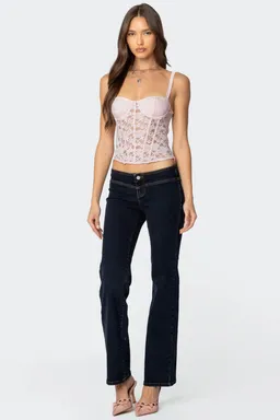 Corset encaje transparente con copa de Edikted en Ropa Interior y Medias para argentina
