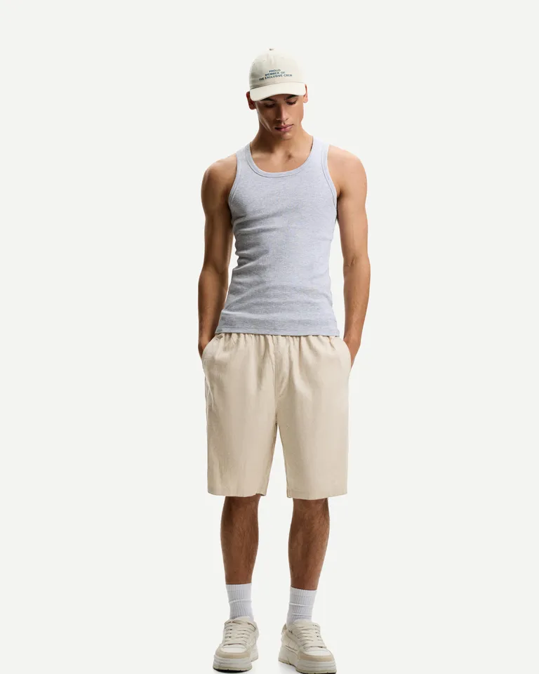 Bermuda jogger suelta con lino de Bershka en Bermudas y Shorts para argentina
