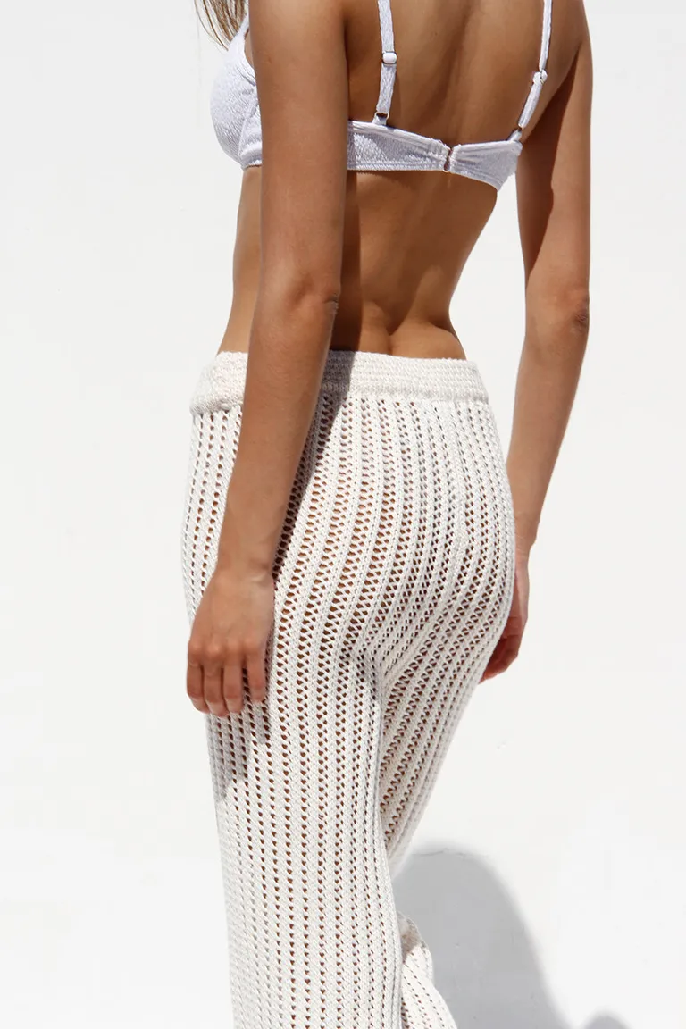 Pantalón de punto abierto con cintura ajustable y cordón de Sofia Sarkany en Pantalones para argentina