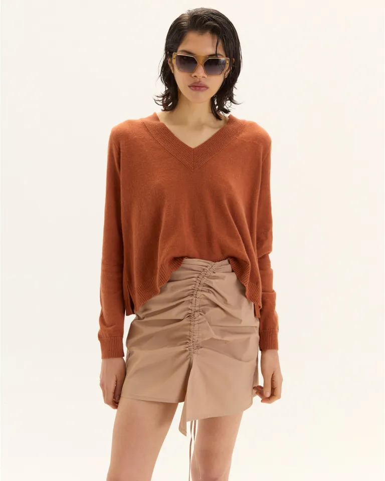 Sweater de algodón rosa con mangas calzadas y corte evasé de Blue Sheep en Buzos y Sweaters para argentina