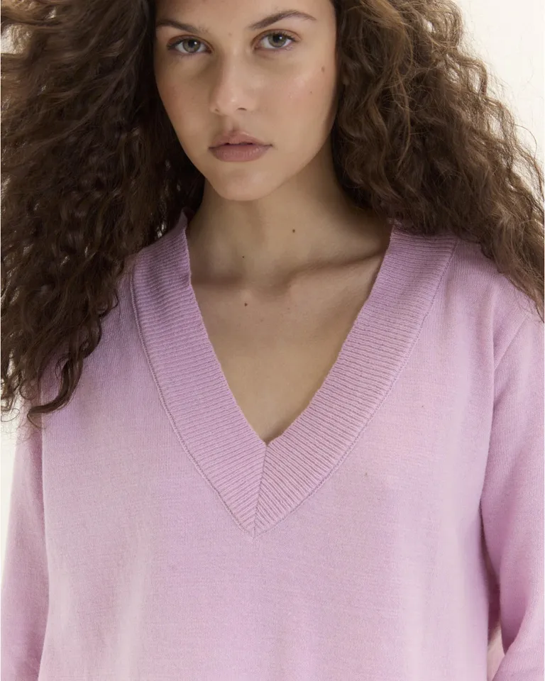 Sweater de algodón rosa con mangas calzadas y corte evasé de Blue Sheep en Buzos y Sweaters para argentina