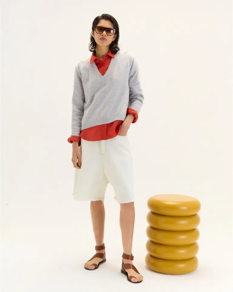 Sweater de algodón rosa con mangas calzadas y corte evasé de Blue Sheep en Buzos y Sweaters para argentina