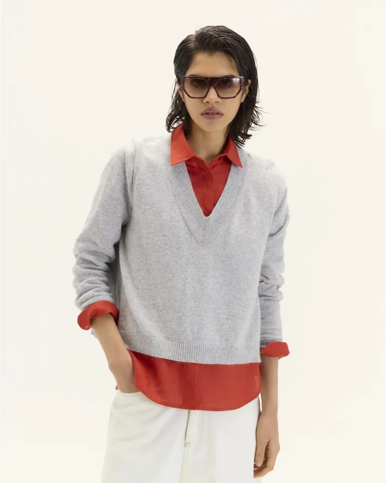 Sweater de algodón rosa con mangas calzadas y corte evasé de Blue Sheep en Buzos y Sweaters para argentina