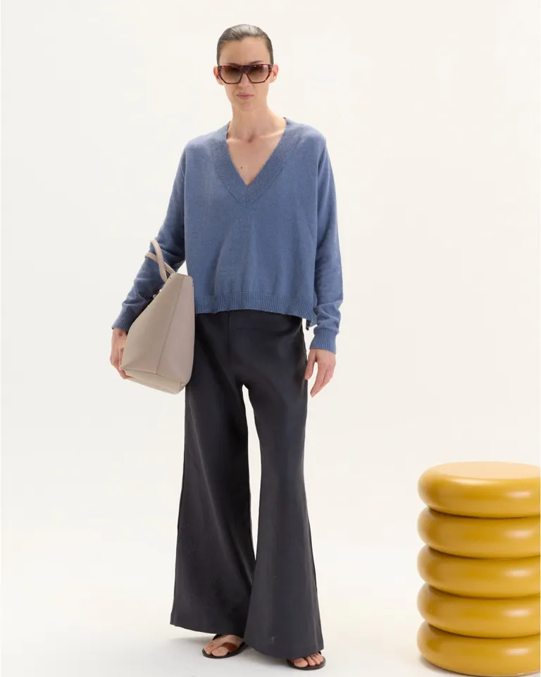 Sweater de algodón rosa con mangas calzadas y corte evasé de Blue Sheep en Buzos y Sweaters para argentina