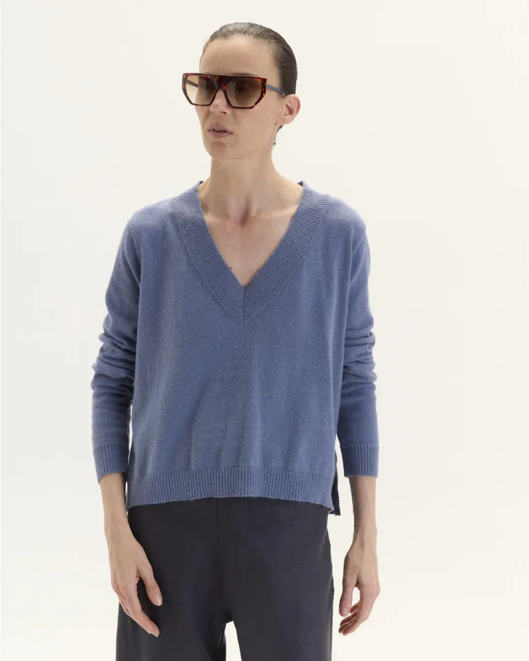 Sweater de algodón rosa con mangas calzadas y corte evasé de Blue Sheep en Buzos y Sweaters para argentina