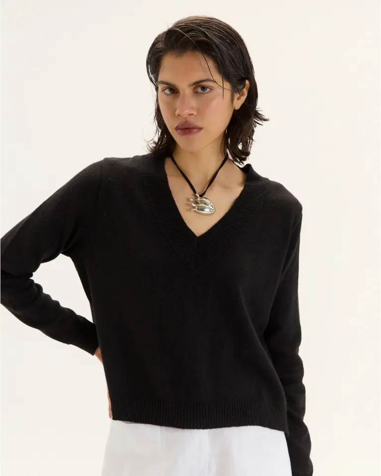 Sweater de algodón rosa con mangas calzadas y corte evasé de Blue Sheep en Buzos y Sweaters para argentina