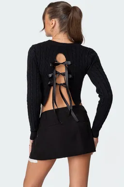 Sweater corto trenzas con lazo de Edikted en Buzos y Sweaters para argentina