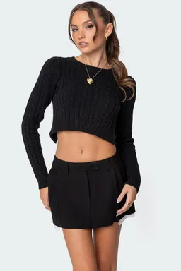 Sweater corto trenzas con lazo de Edikted en Buzos y Sweaters para argentina